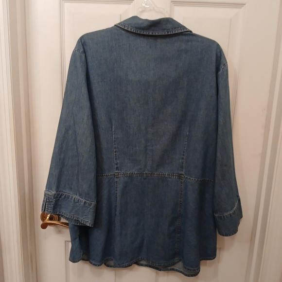 Vintage Faded Glory Denim Blouse Shirt Top Women's Size 22/24W - Picture 8 of 8